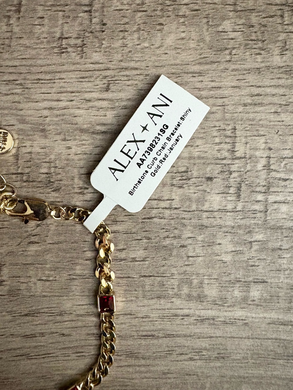 Alex and Ani Gold Bracelet with Scarlet Stones - Picture 3 of 5